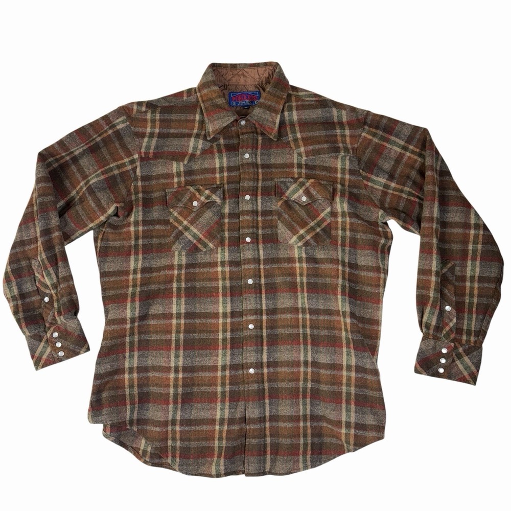 Vintage Ponderosa Plaid Pearl Snap Western Shirt Mens XL Made Korea Lined